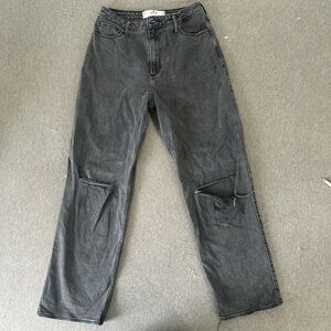 Black baggy high waisted jeans size 11Long from Hollister
